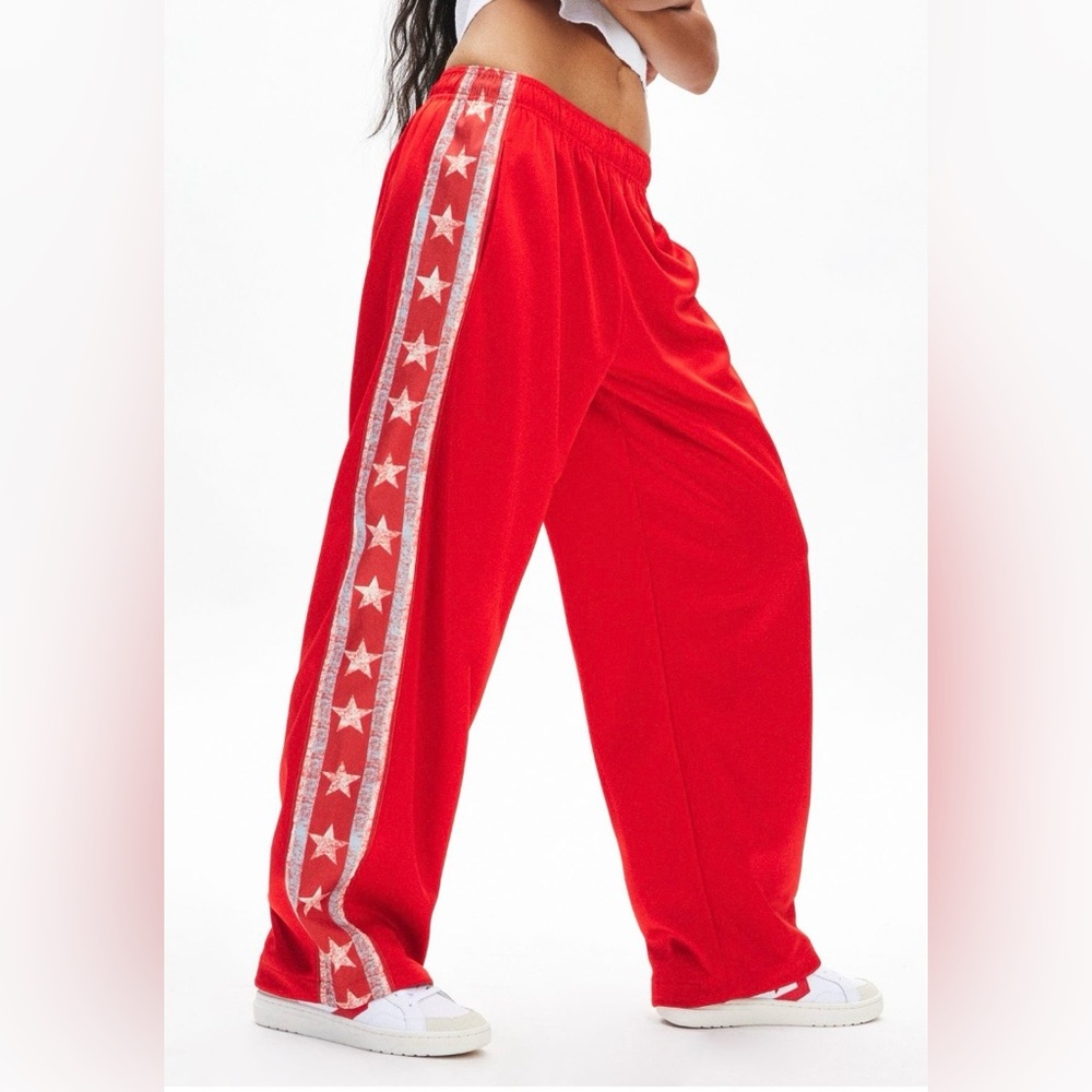 Urban Outfitters BDG Red Track Star Tricot Pant, Wmns Sise SM